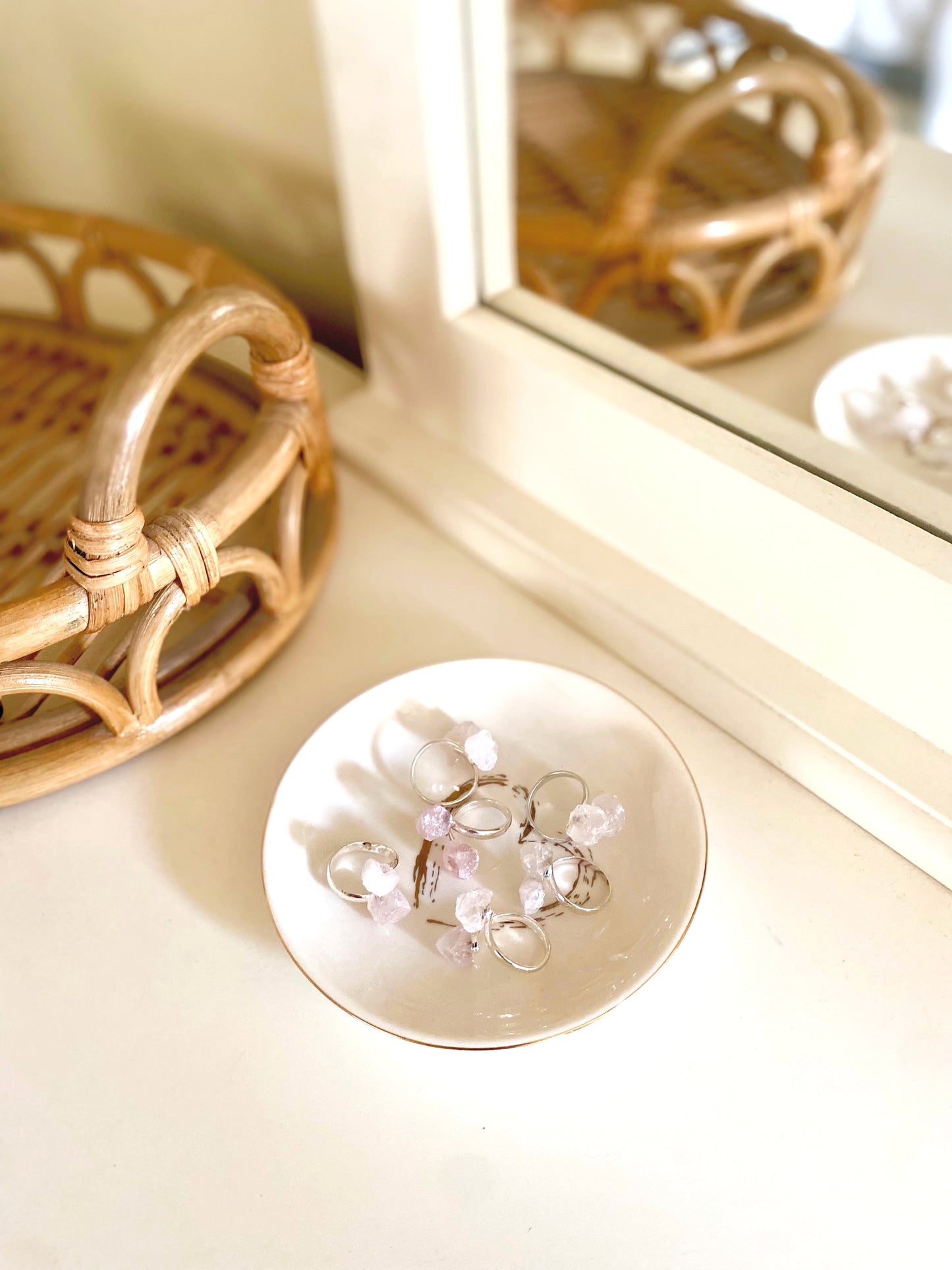 Rose Quartz Adjustable Ring (Self-love, Divine Feminine, Heart Centered)