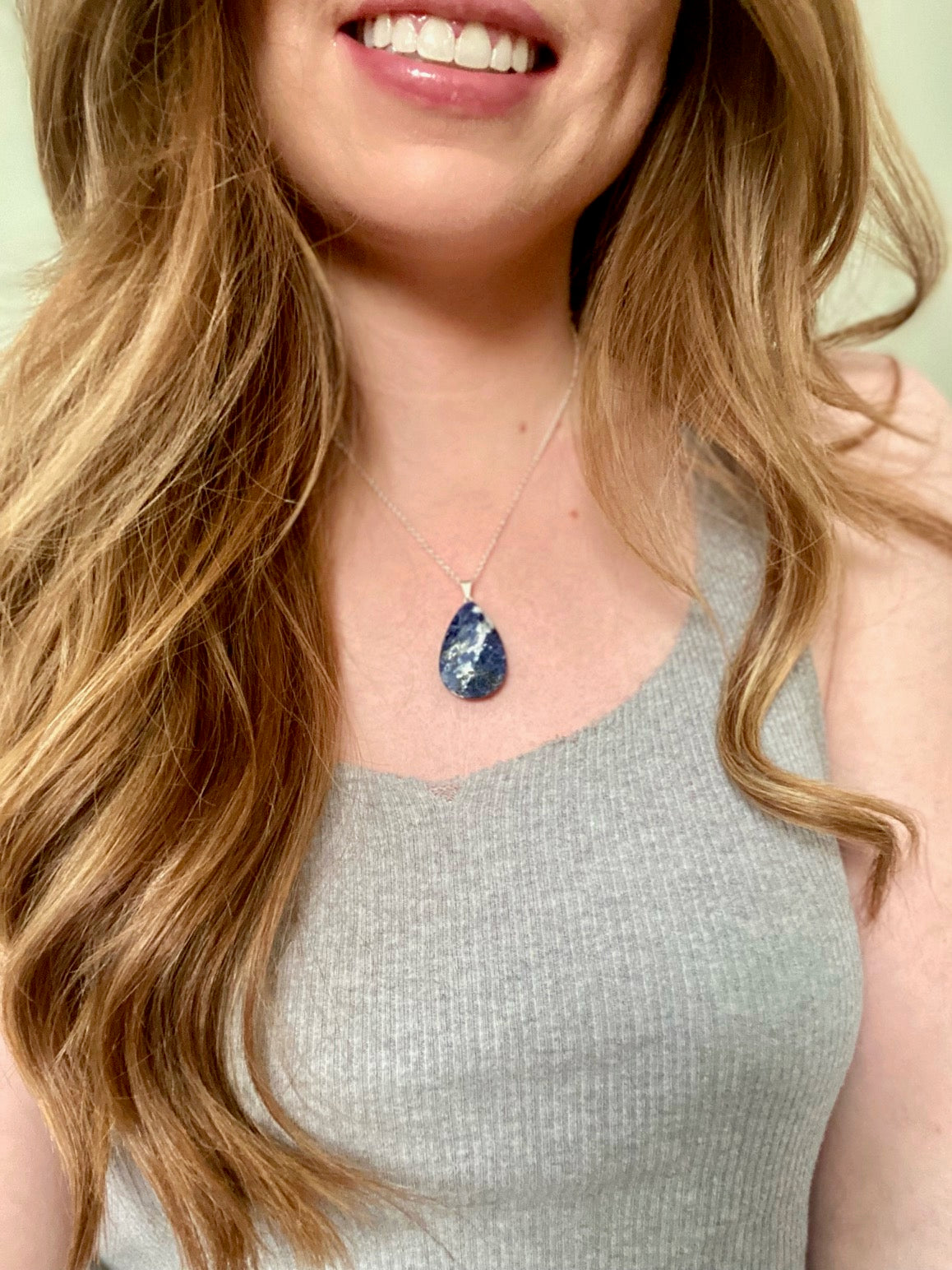 Sodalite Pendant Necklace (Amplify & Balance Energy, Clarity, Communication)