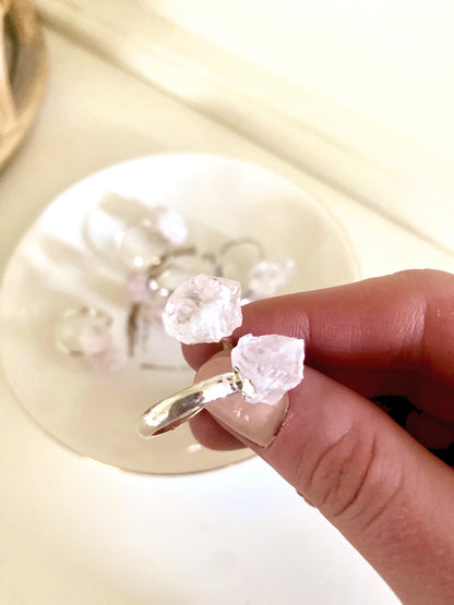 Rose Quartz Adjustable Ring (Self-love, Divine Feminine, Heart Centered)