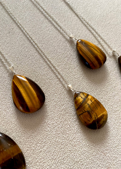 Tigers Eye Pendant Necklace (Manifest, Personal Power, Grounding)