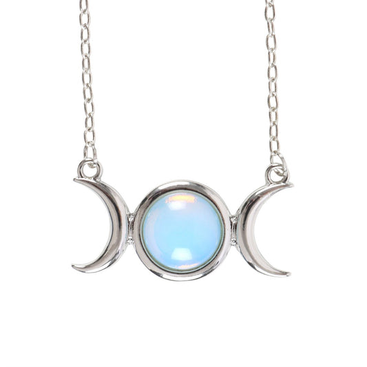 Opalite Triple Moon Necklace (Feminine Mysteries, Wisdom, Honoring Cycles)